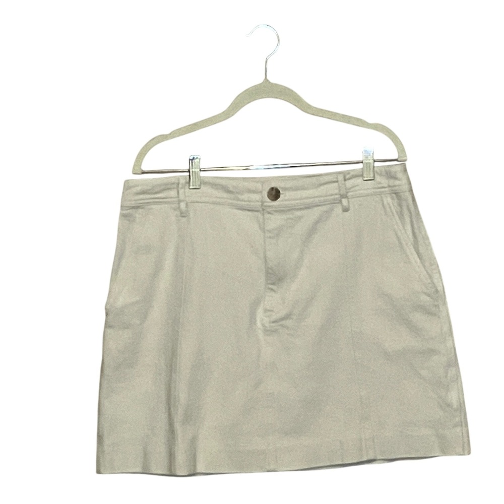 Madewell  Denim Mini Skirt Women's 12 Cream  Utility Pocket A-Line Minimalist